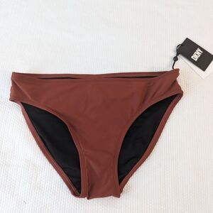 DKNY Women's Burnt Orange  Mid Rise Bikini Swim Bottoms Medium .
